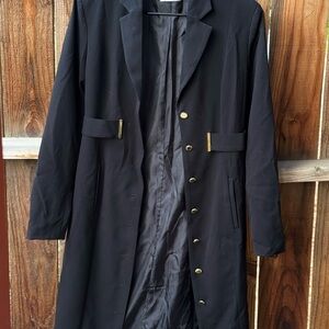 Calvin Klein Women Long Coat with Gold Buttons